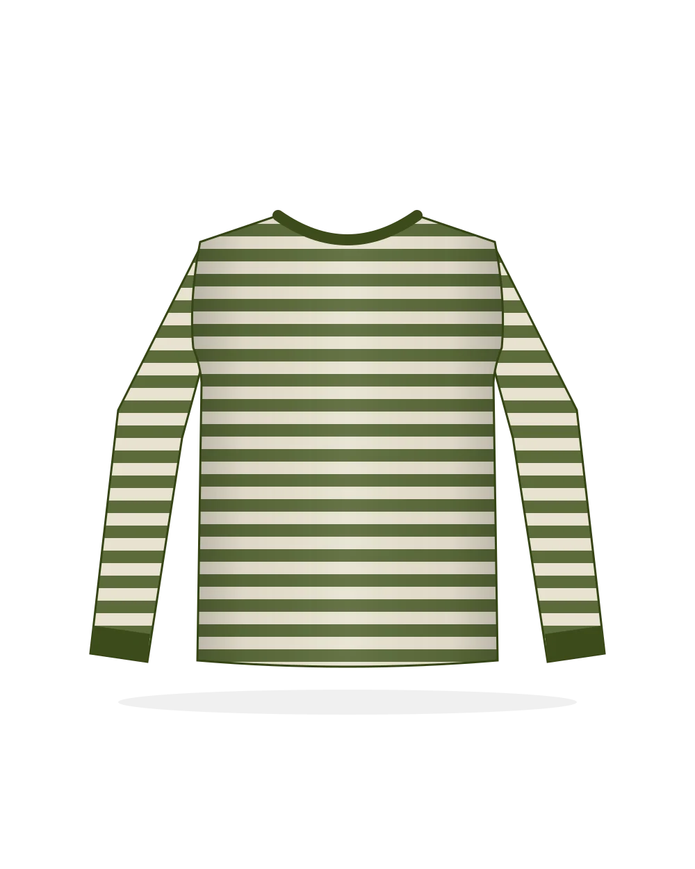 Everyday Long Sleeve in Olive stripe, front view