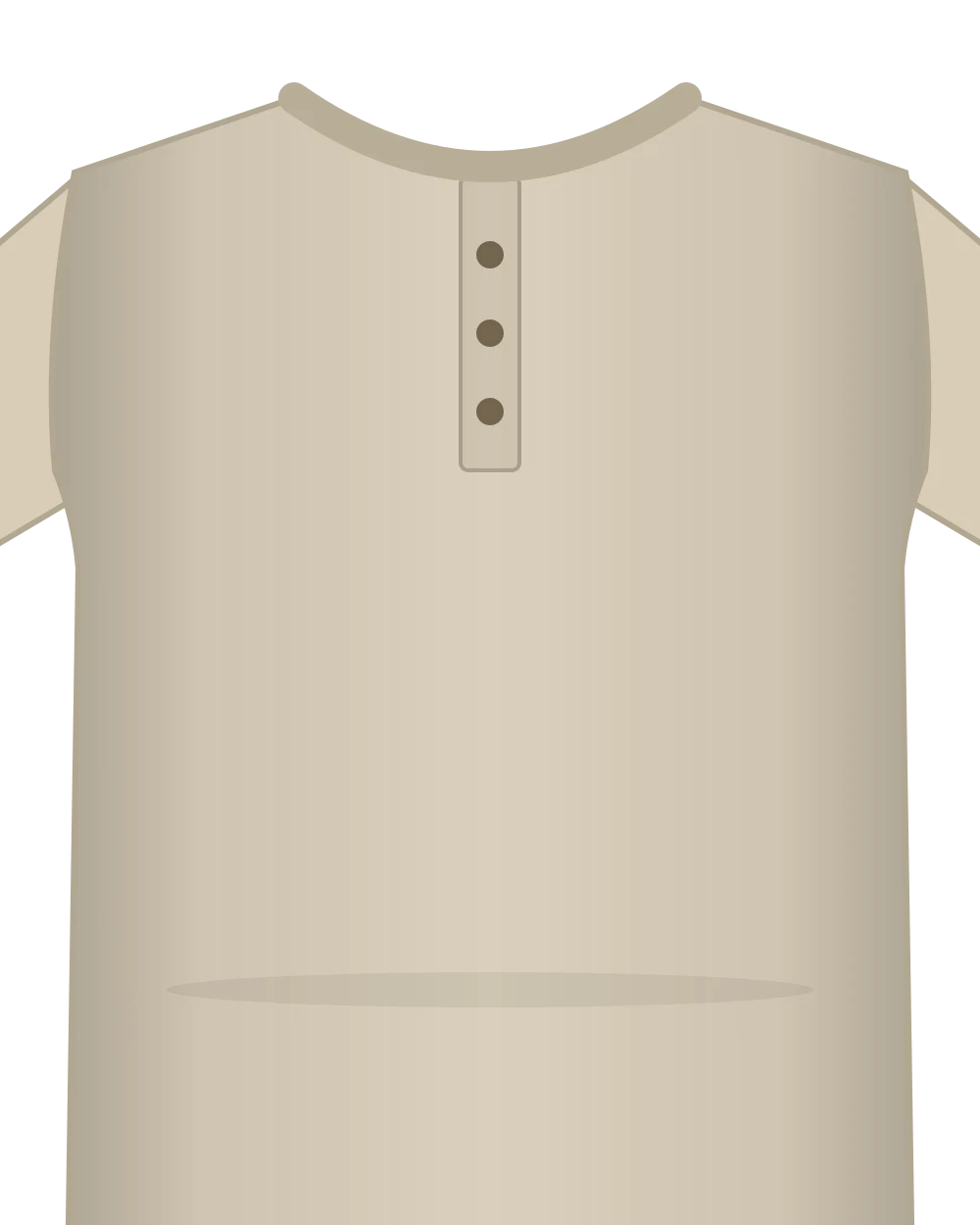 Relaxed Henley in Oat, close-up of the collar and chest