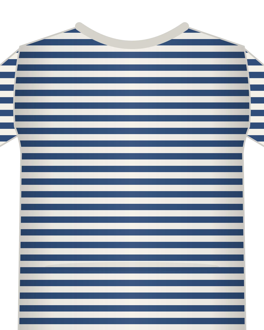 Striped Pocket Tee in Blue stripe, close-up of the collar and chest